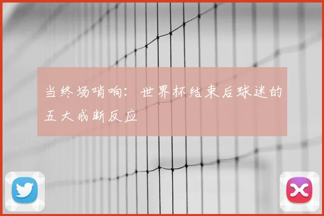 当终场哨响：世界杯结束后球迷的五大戒断反应